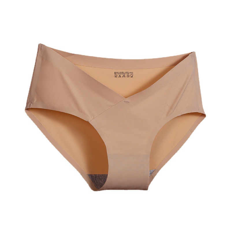Ice Silk Seamless Pregnant Women's Underwear Women's Low-rise Pregnant Comfortable Breathable Abdominal Care One-piece Seamless U-shaped Belly Protection