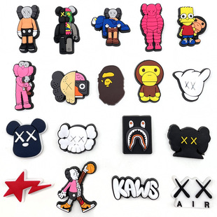 Tide brand KAWS series shoes flower shoe buckle hole shoes decorative buckle croc Amazon explosions