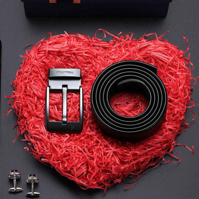 King Paul Belt Men's 100 Fashion Pin Buckle Leather Belt Cowhide High-end Trousers Belt All-match Pin Buckle Belt