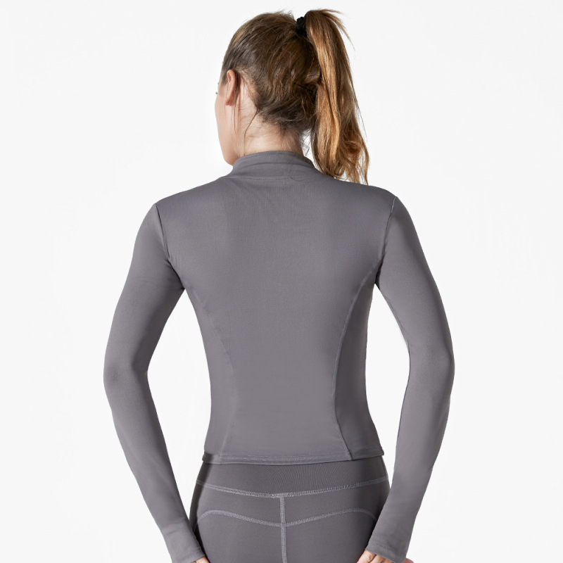 秋冬スポーツコート女性上着速乾ガードルヨガコートランニングトレーニング服高弾長袖ヨガ服|undefined