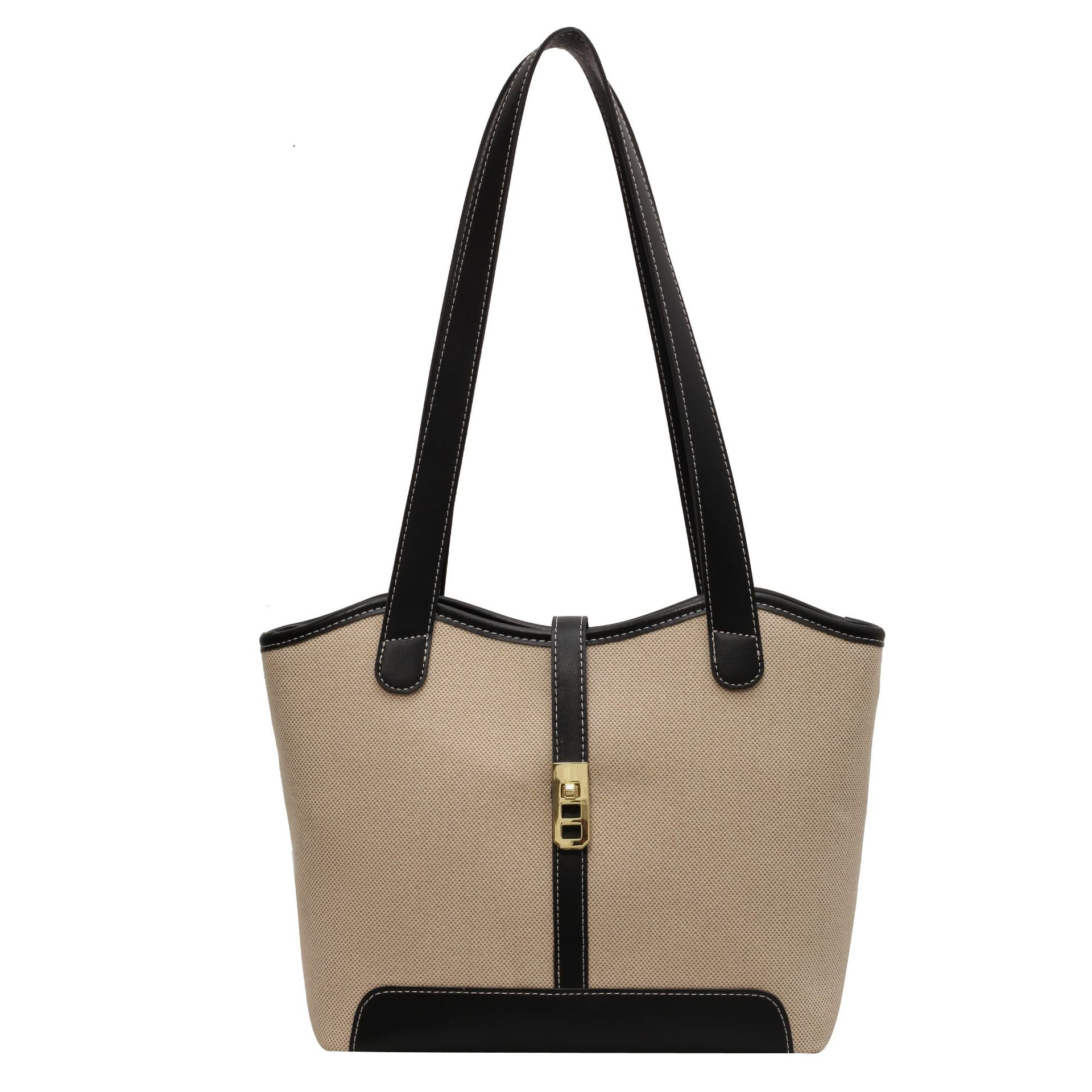Canvas Bag 2023 New Fashion Contrast Popular Shoulder Handbag Summer Casual All-match Crossbody Bucket Bag