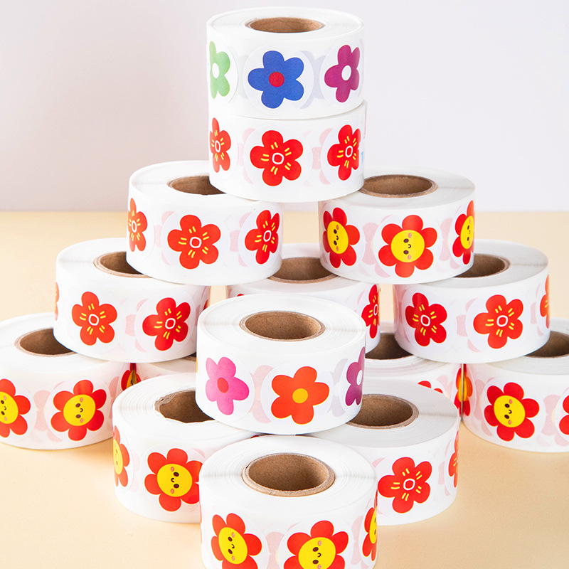 Little Red Flower Award Stickers Praise Primary School Children's Kindergarten Children's Stickers Thumb Smiling Face Stars Encouragement Stickers