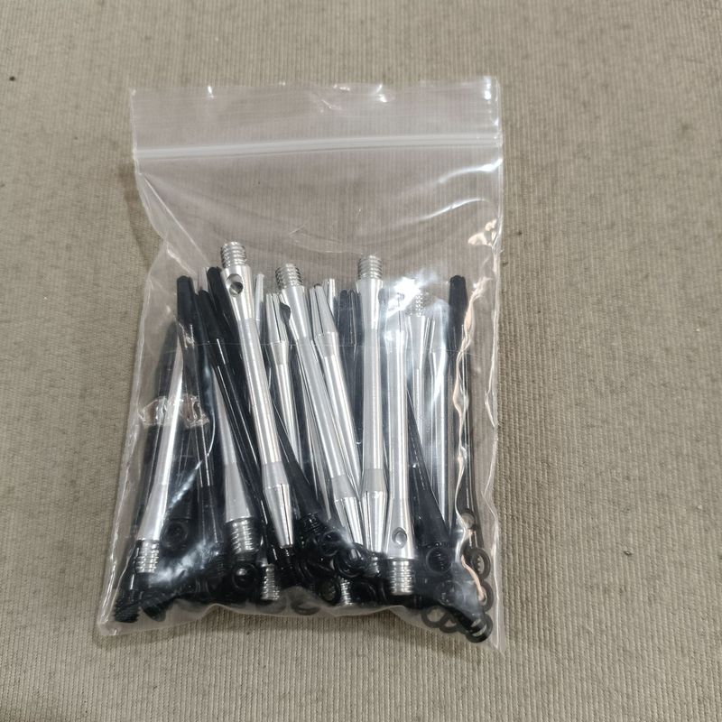 30本セット2ba混色タイプカラーアルミ合金ダーツバー標準ねじ53mm長さ + 30個滑り止めリング|undefined