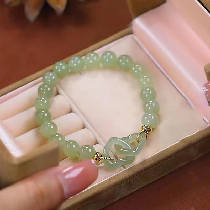 Internet celebrity popular ring buckle chalcedony ring bracelet female light luxury niche design fashion temperament bracelet gift