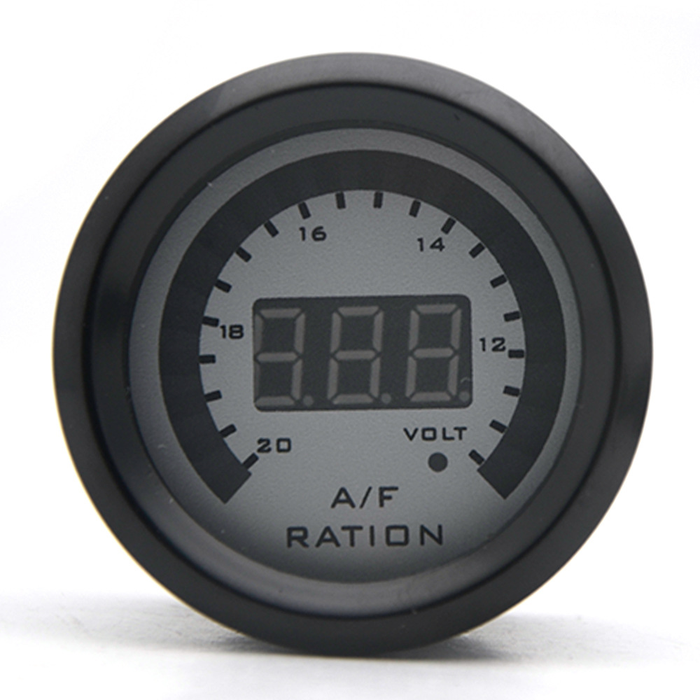 2-inch 52MM white surface digital LED blue light air-fuel ratio meter modified car instrument with oxygen sensor 0-1V