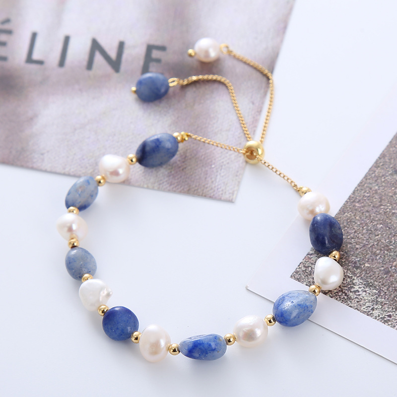 New Natural Freshwater Irregular Retro Baroque Pearl Bracelet Ins Ethnic Style Handmade Beaded Bracelet 