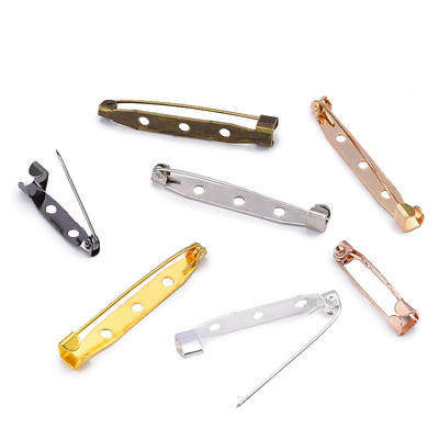 DIY jewelry accessories brooch safety pin with hole clothing fixed simple pin metal brooch drag wholesale