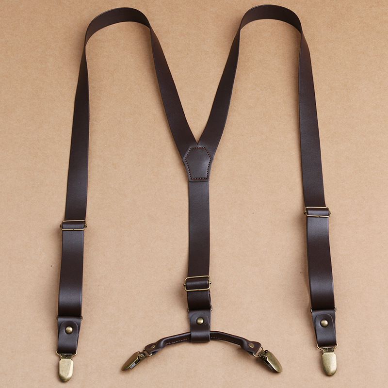 Retro British strap clip 4 clips 2.5cm wide detachable movable screw two-sided soft leather strap clip for men and women