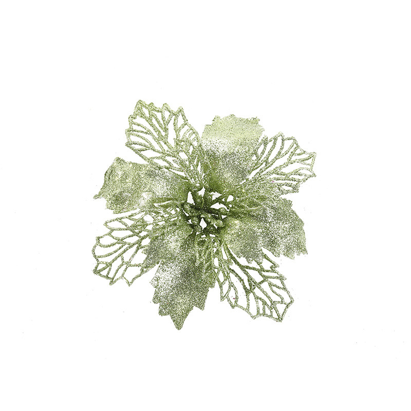 Christmas Gold pink flower hollow gold pink Christmas flower large artificial flower Christmas tree decoration supplies cross-border exclusive_voghion.com