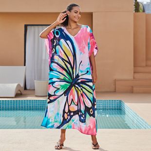 Beach blouse positioning printing holiday dress blouse dress cross-border Amazon 1127(7 colors) F
