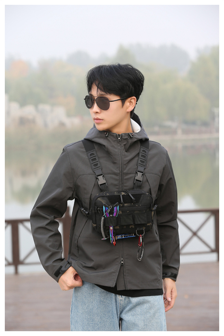 Luya bag ny taktisk brystveske menns brystveske kamuflasje midjeveske multifunksjonell utendørs ridesportsvest hengende veske_voghion.com