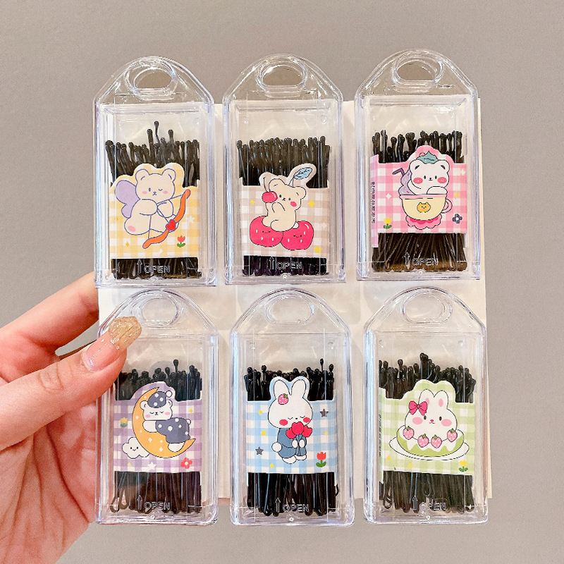 Black Straight Clip Bangs Clip Side Clip Small Clip Hair Clip Women's Fixed Hair Clip Broken Hair Clip Steel Hair Clip Hair Clip Headwear