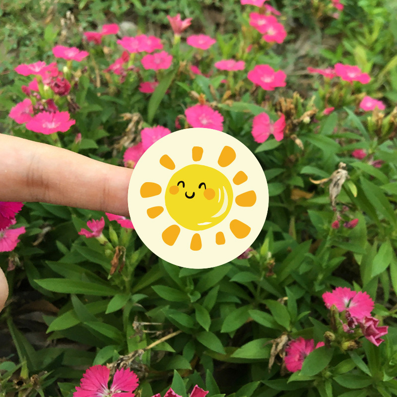 漫画手描き天気ステッカーありがとうございます子供かわいい手作り装飾ステッカー誕生日プレゼントシール|undefined