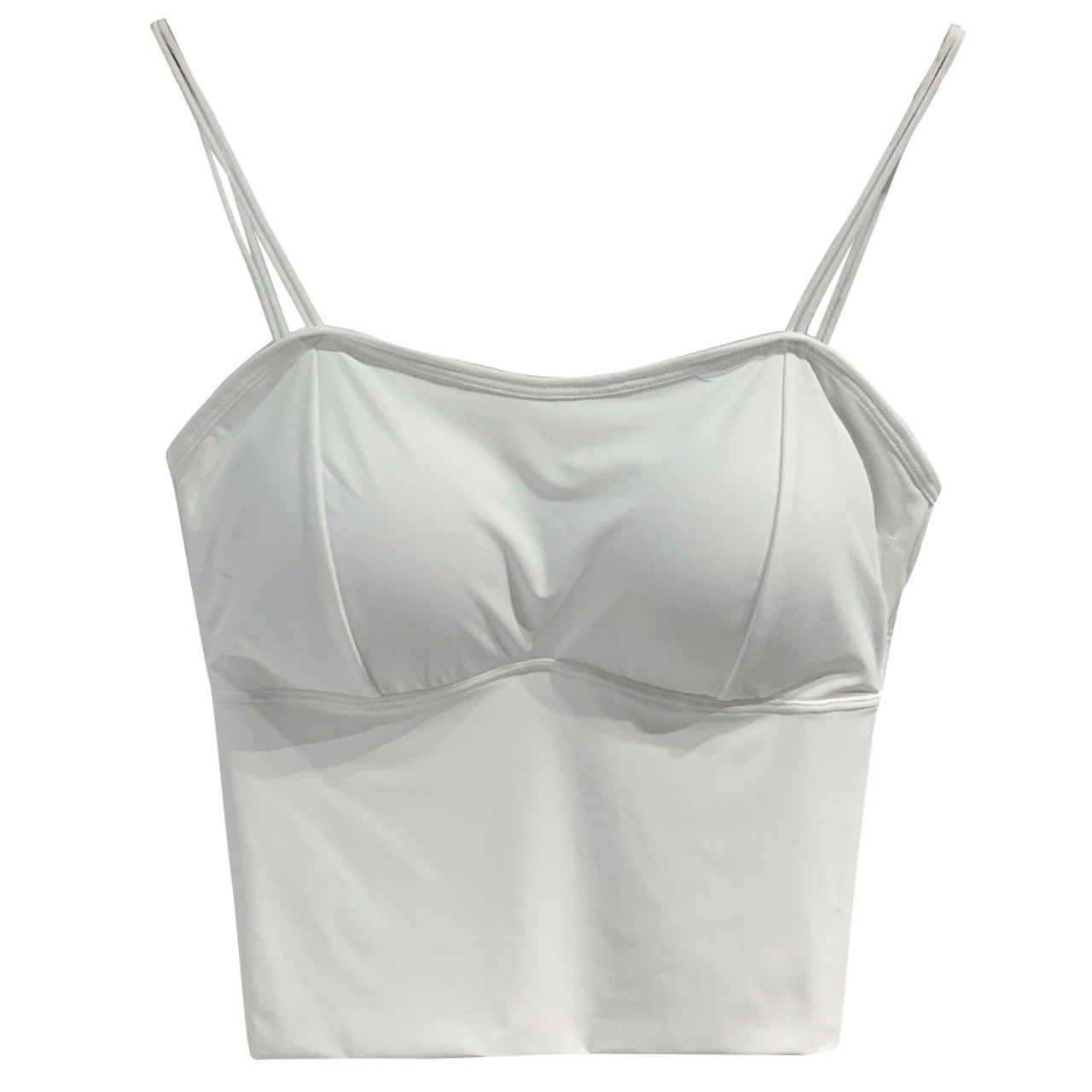Beautiful Back Sling Small Vest Women's Long Ice Silk Korean Style Sexy U Strap Chest Pad High Elastic Breathable Tube Top Summer Underwear