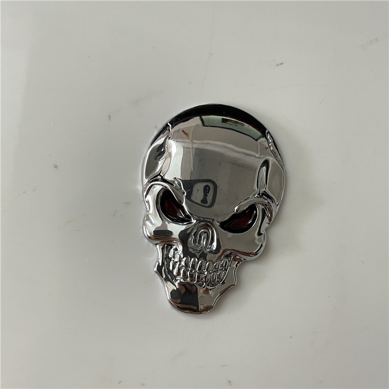Car Personality Modification Demon Skull Metal Sign Car Sticker Electroplated Car Mark Gold and Silver Black