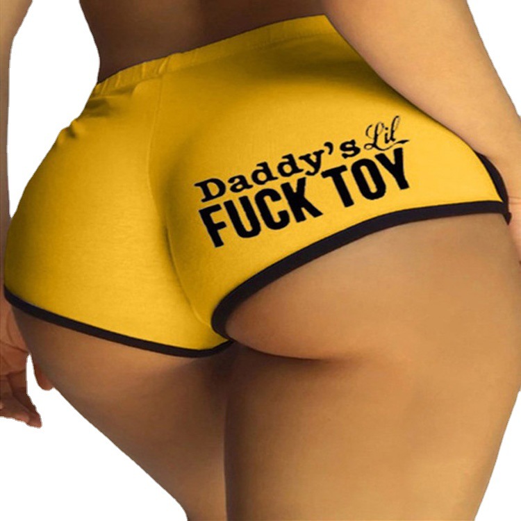 2021 Omi AliExpress wish Little Bastard Toy Funny Alphabet Print Ladies Casual Shorts for Hair