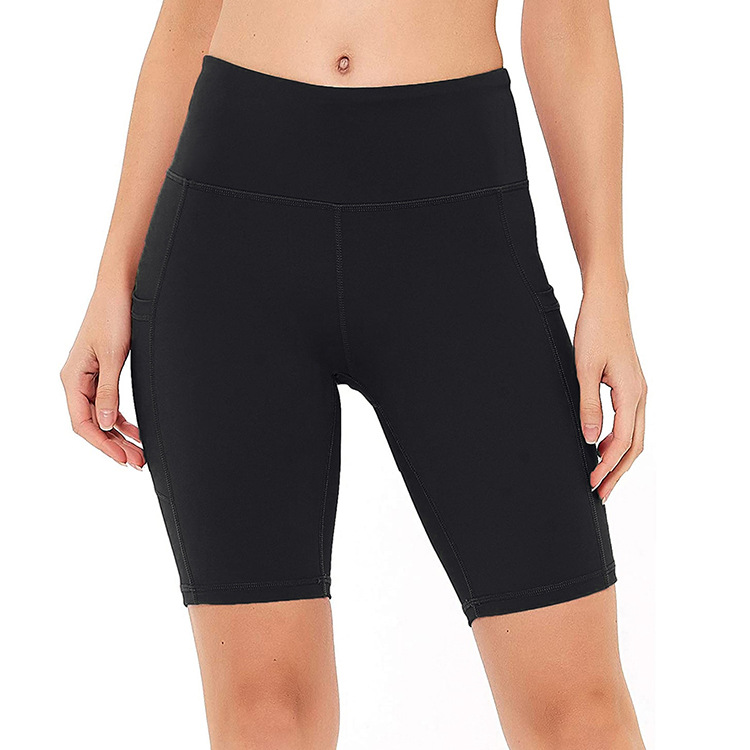 2023 Summer European and American New Style Side Pocket High Waist Anti-running Light Yoga Lifting Arm Elastic Sports Leggings for Women