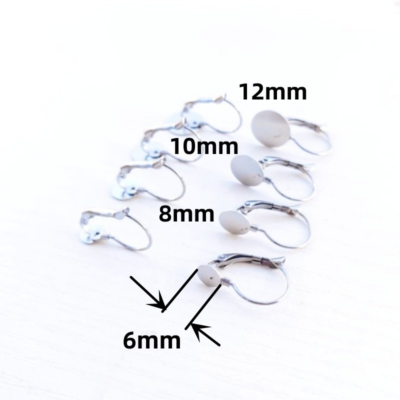 316 stainless steel flat plate welding French clip patch earring earring accessories earring clip flat plate needle