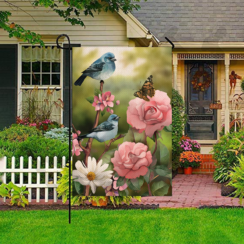 Outdoor garden courtyard decoration garden flag atmosphere flag double-sided printing garden decoration background to map customization