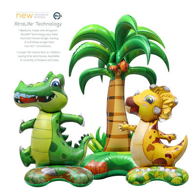 Window decoration party photo balloon oversized 4D stereo standing dinosaur crocodile jungle animal cartoon balloon