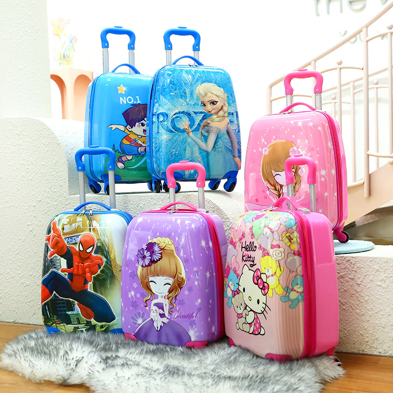 Children's luggage case boys and girls cartoon luggage 1618 inch universal wheel gift student suitcase logo printed