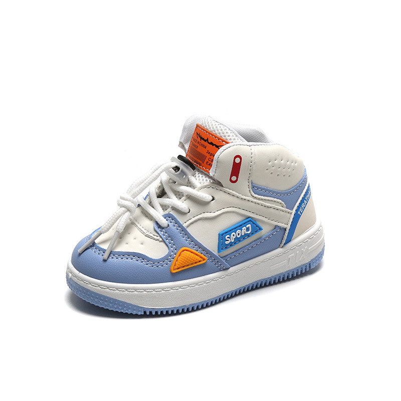 Children's sports shoes 2024 spring boys casual shoes high-top girls shoes soft bottom baby shoes a generation of hair