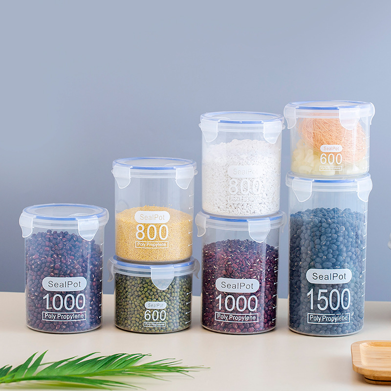 Large Sealed Transparent Plastic Sealed Jar Milk Powder Jar Food Jar Kitchen Grain Storage Box Storage Jar