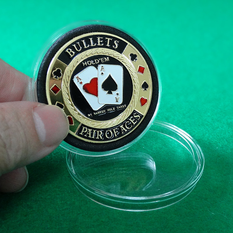 Texas Hold'em Gift Card Presser Card Metal Chip Card Guard Iron Gold Plated 100 Optional