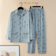 New Men's Pajamas Men's Spring and Autumn Long Sleeve Trousers Home Clothes Men's Autumn and Winter Thin Suit for Men