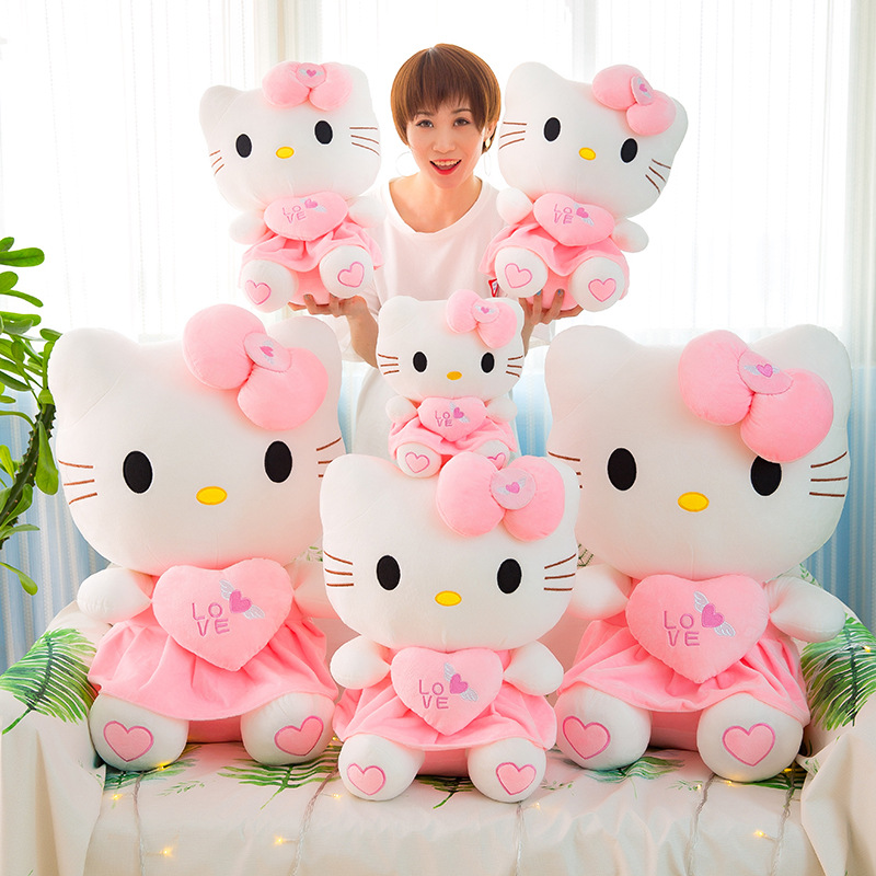 New KT Cat plush toy doll heart-hugging Angel KT cat cloth girl heart birthday gift one-piece delivery