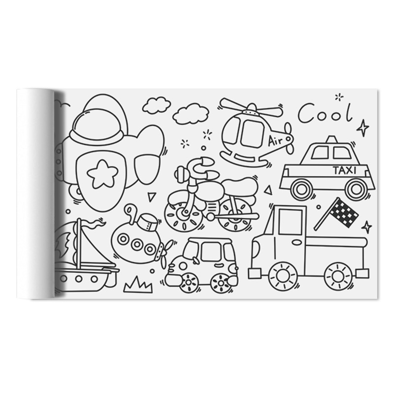 Children's early education educational graffiti scroll is repeatedly pasted on the baby canvas without dirtying the wall. Baby coloring painting graffiti scroll