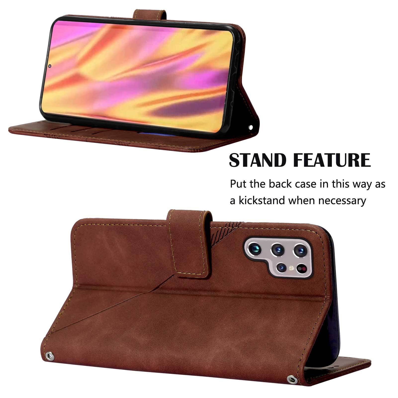 For Samsung S22ultra Crossbody Card Bag Leather Case S22plus Card Phone Case S22 Women's Crossbody Cord Leather Case