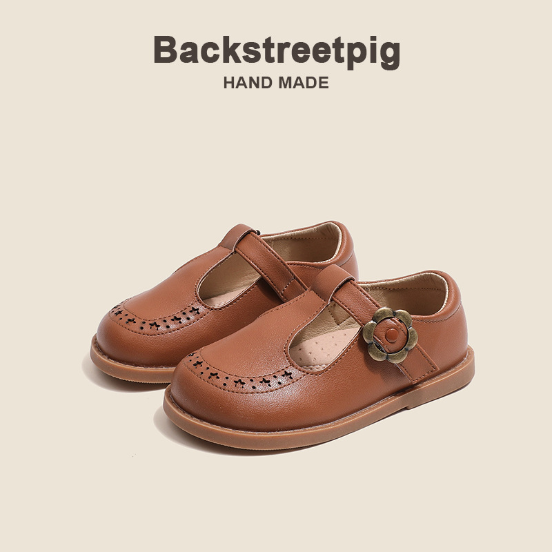 Girls' Shoes 2025 Spring and Autumn New Leather Shoes Children's Princess Shoes Genuine Leather Non-Slip Baby Leather Shoes Cowhide Trendy