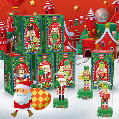 Zhiying new Christmas Nutcracker series small particles assembled building blocks with dust cover Christmas gift in stock