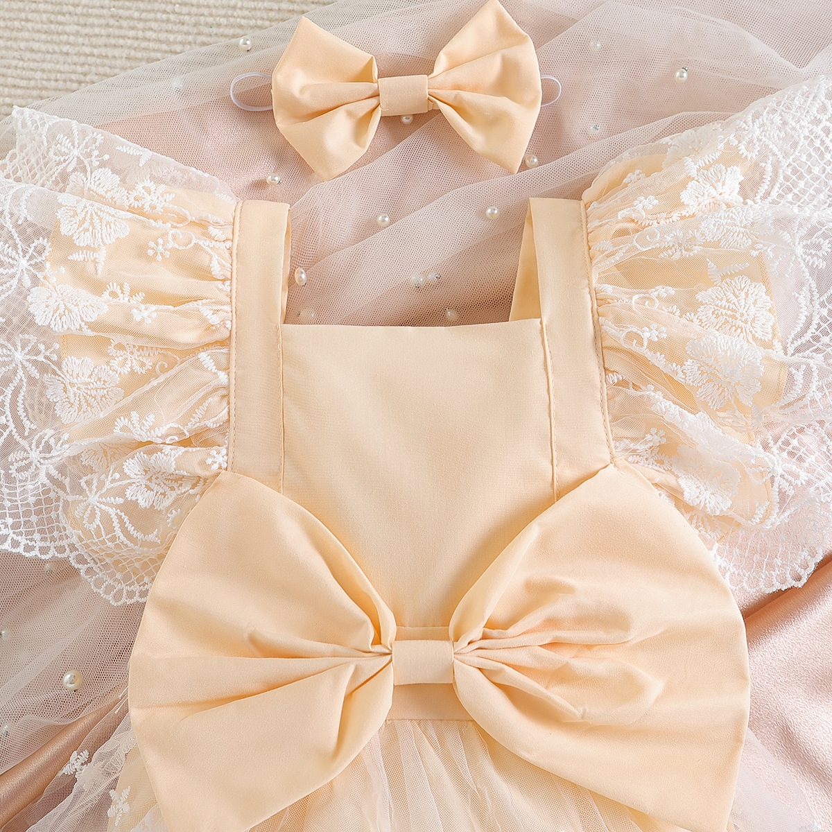SAMGAMIBABY cross-border children's clothing summer new baby girl sweet princess romper lace jumpsuit