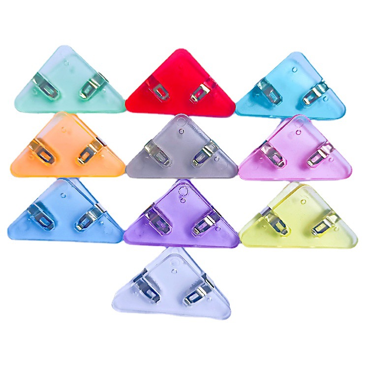 Internet Red Triangle Clip Student Test Paper Storage Side Angle Clip Folder Stationery Book Anti-roll Artifact Office Long Tail