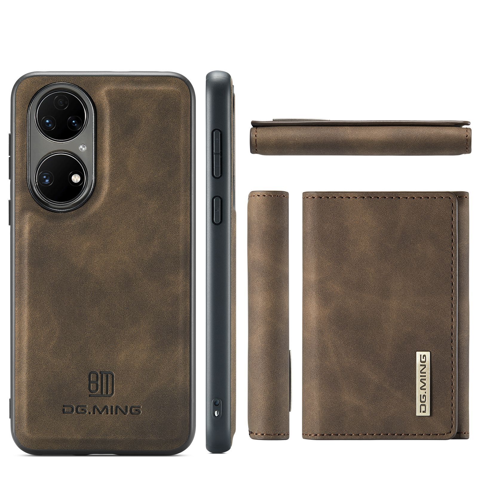 Custodia protettiva in pelle con portafoglio magnetico a ventosa serie M1 per Huawei P50 P50 Pro 2 in 1 custodia per telefono con portafoglio diviso_voghion.com