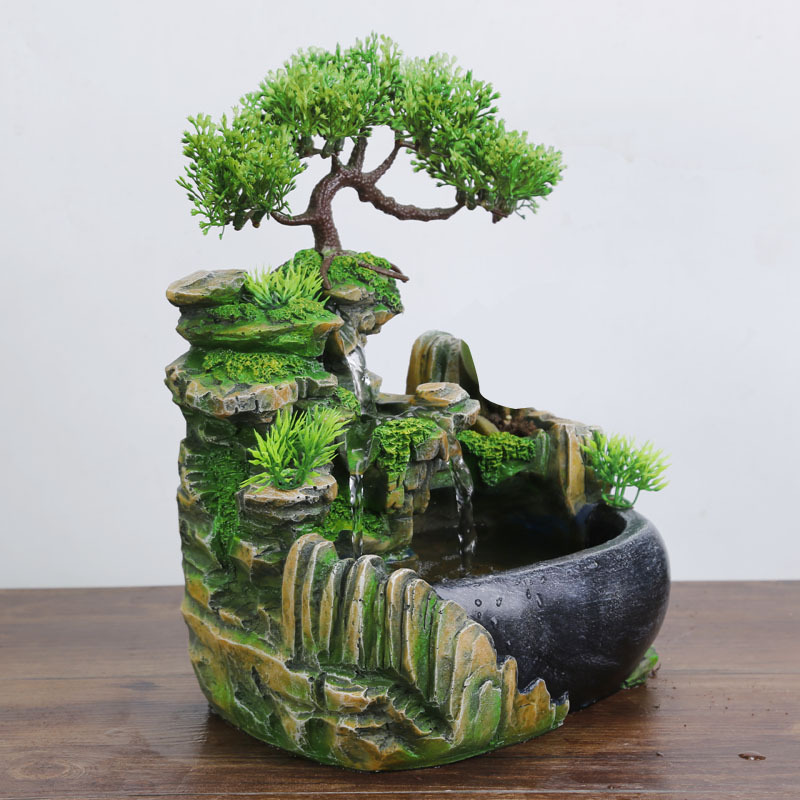 Creative gifts small rockery flowing water desktop decoration humidifier office craft products to create ginger tea