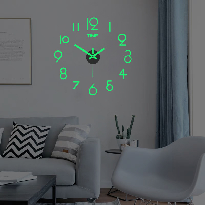 Luminous simple silent acrylic wall clock study living room DIY clock creative personality wall stickers clock wholesale