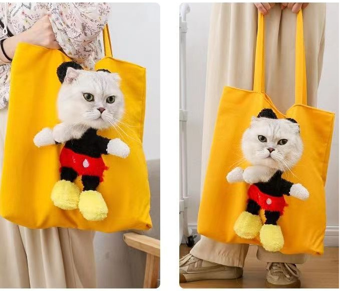 Cute Canvas Travel Bag Shoulder Bag Shoulder Bag Small Dog Tote Bag Pet Tote Bag Wholesale