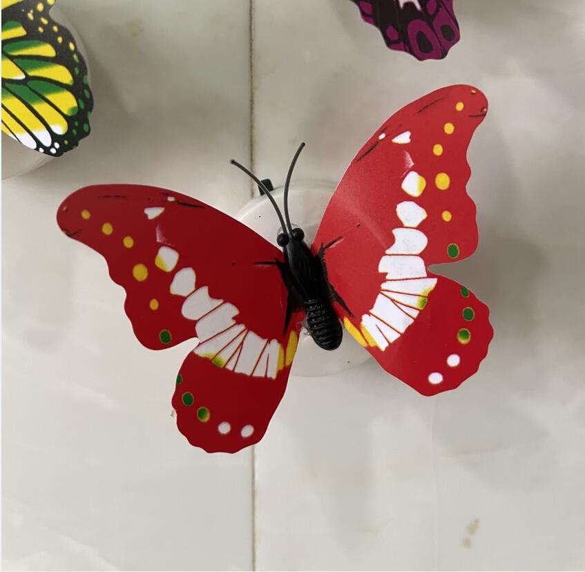 Creative colorful luminous butterfly night light can be pasted LED decorative wall lamp factory stall small toys wholesale