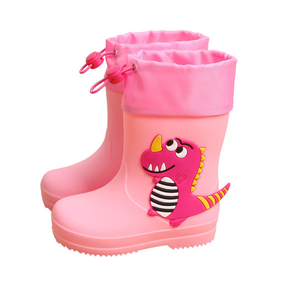 Children's Rain Boots Cute Cartoon Boys and Girls Kindergarten Baby Waterproof Shoes Overshoes Large Children's Non-slip Rain Boots Rubber Shoes