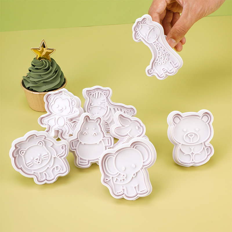 Creative plastic decorative biscuit mould complementary food diy baking tool cake set cake mould animal series