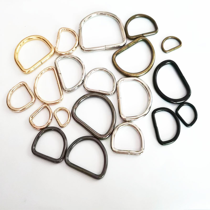 Supply barrel plated iron D-shaped buckle iron D-shaped buckle iron D-shaped buckle semi-circular metal ring D-shaped ring bag buckle clothing Auxiliary