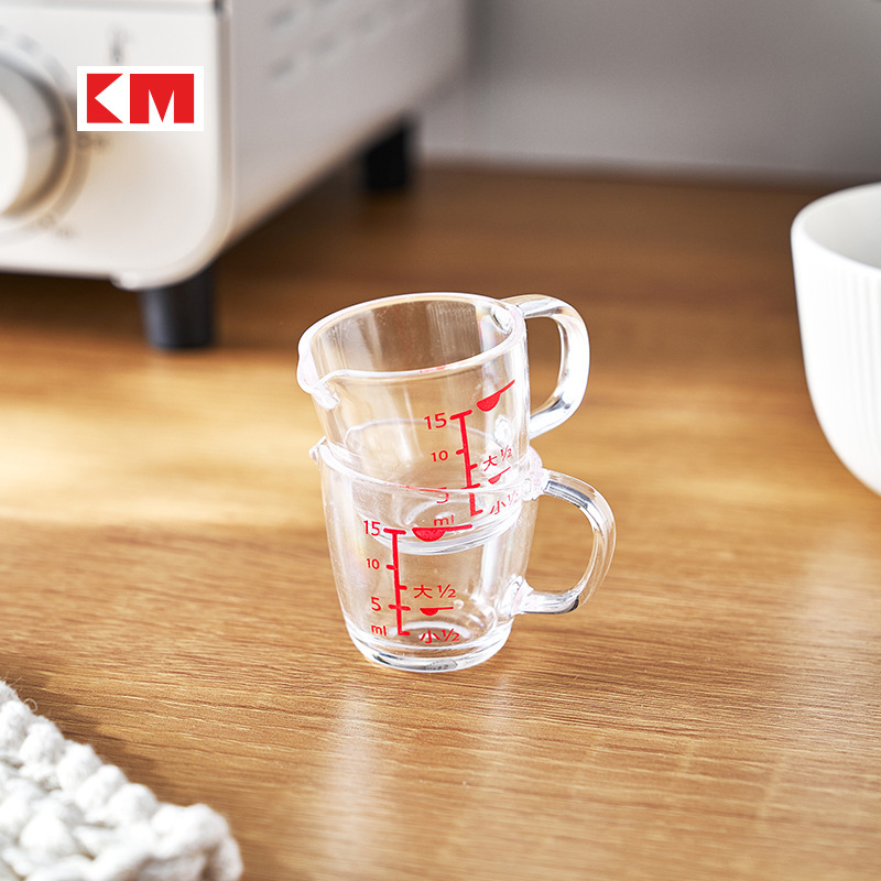 KM.5181 baking measuring cup small milk cup small milk jar mini scale pouring milk cup coffee measuring cup pointed mouth Cup 15ml