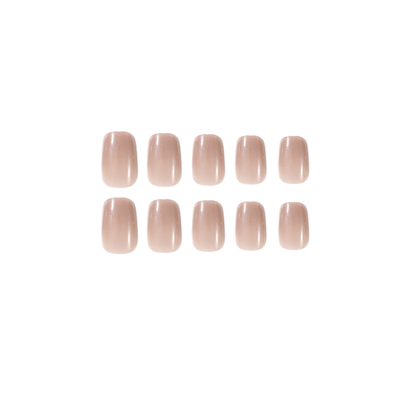 Wear nail nude color Pearl fine flash manicure finished product wholesale wear nail art advanced fake nail piece removable nail art