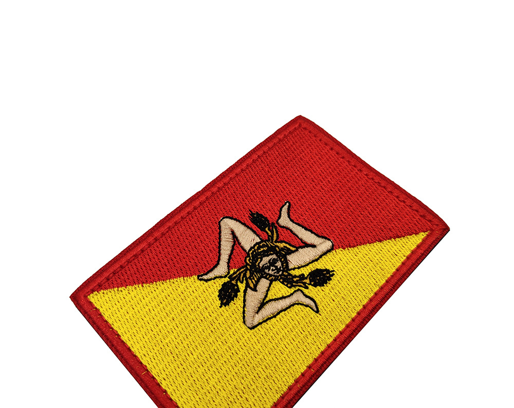 Spot Sicily flag embroidery patch 9*6cm Velcro armband V90569