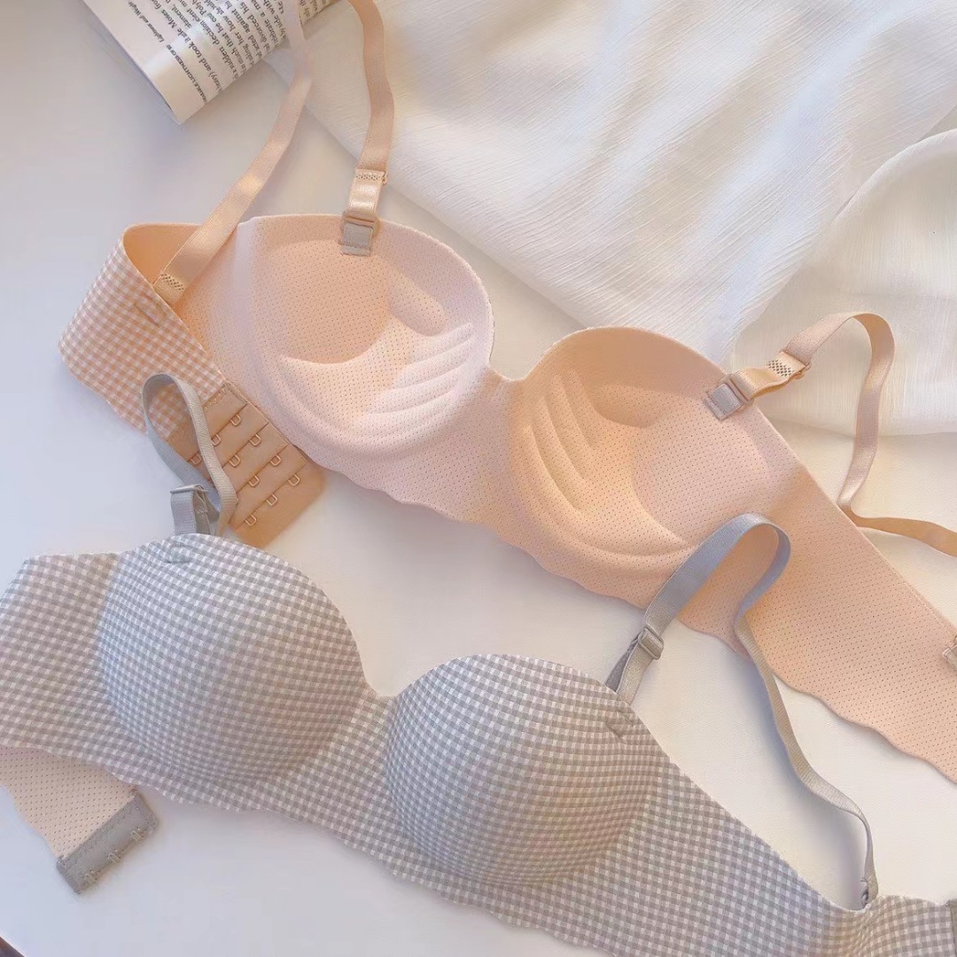 Korean Sports Underwear Women's Seamless Small Chest Push-up Anti-sagging Non-steel Ring Anti-sagging Paramilia Autumn and Winter Bra