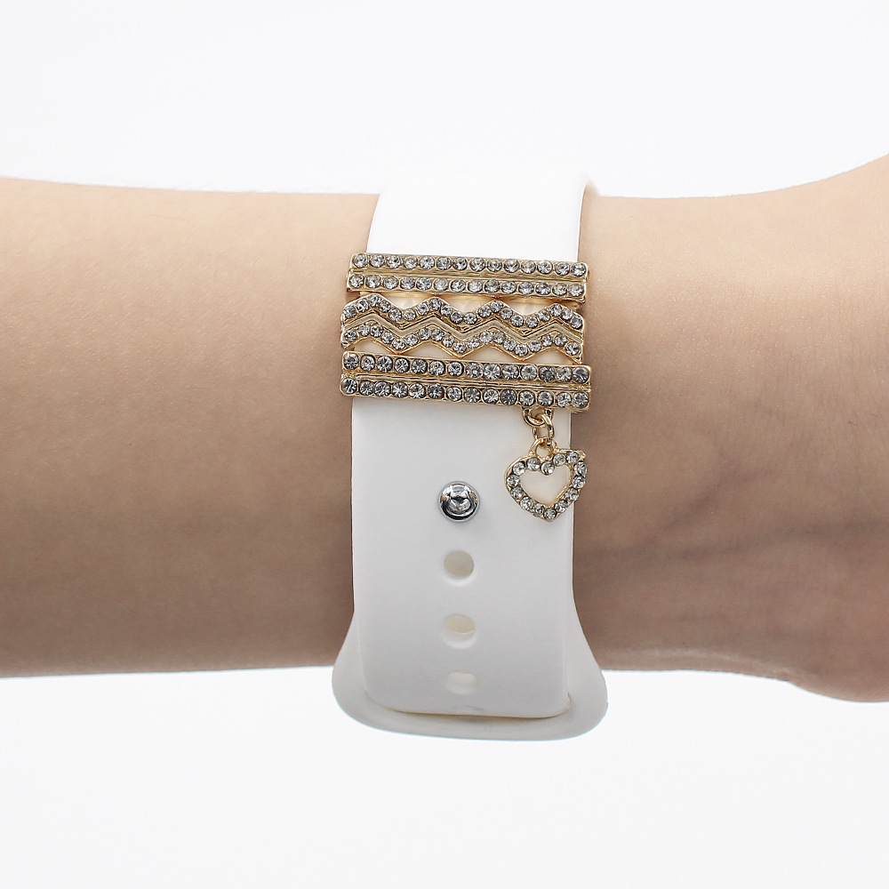 Applicable smart watch silicone strap buckle applewatch silicone strap decorative ring