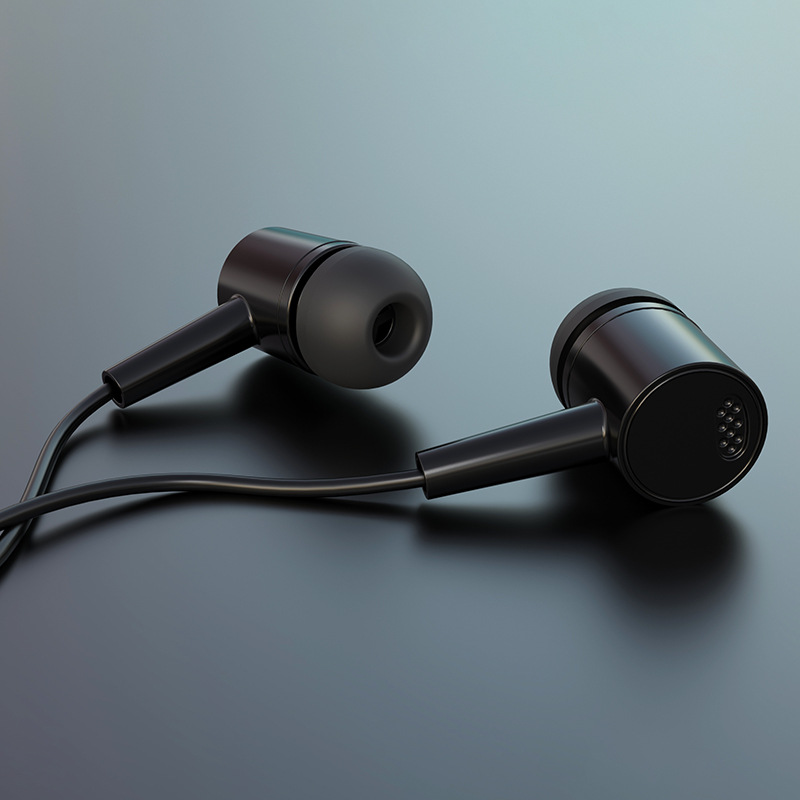 D21重低音入耳式有線イヤホン線制御3.5mm直挿し通用麦新型ゲーム耳栓イヤホン